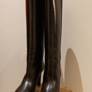 Saint Laurent bottes "Jane 90" à talons en cuir marron